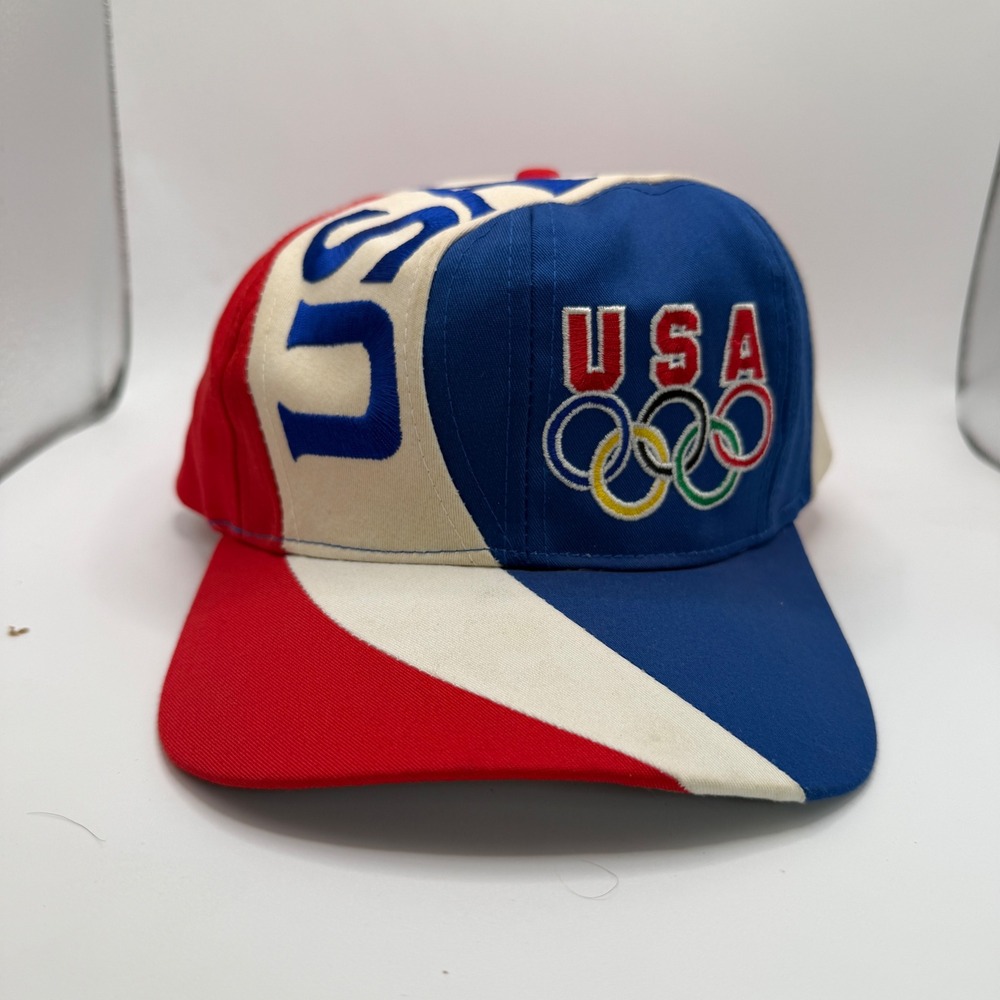 Vintage 1996 USA Olympicap Snapback Hat Red White Blue Atlanta Games Hat Mens